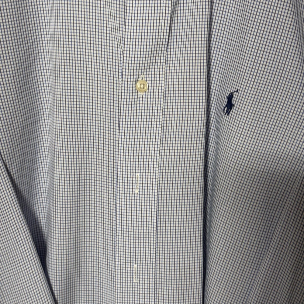 2/$20  Ralph Lauren Blue Dress Shirt Classic Gingham - Picture 10 of 10